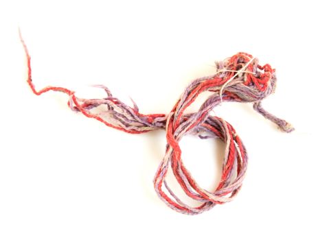 multi-colored rope on a white background
