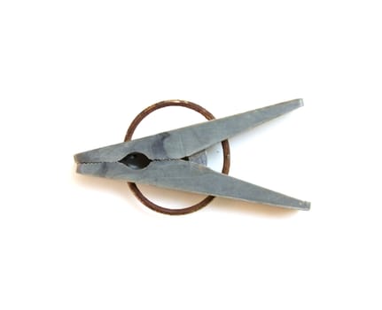 old pin on a white background