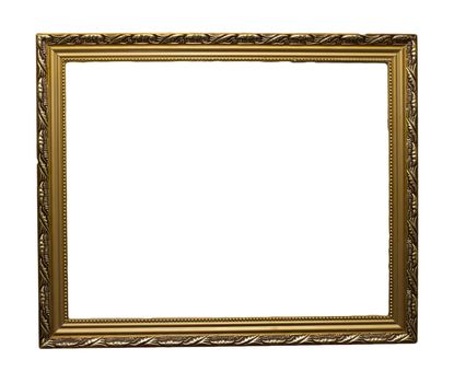 gold antique frame isolated on white background 