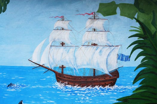 Journey on old-time sailing nave on epidemic . 