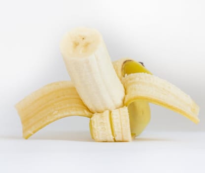 Open banana isolated 