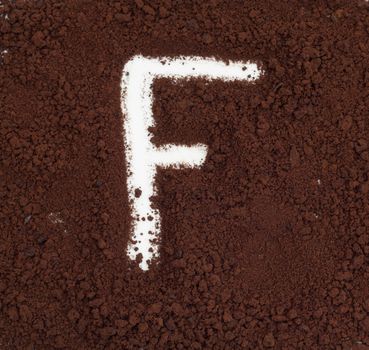 letter on the background of instant coffee