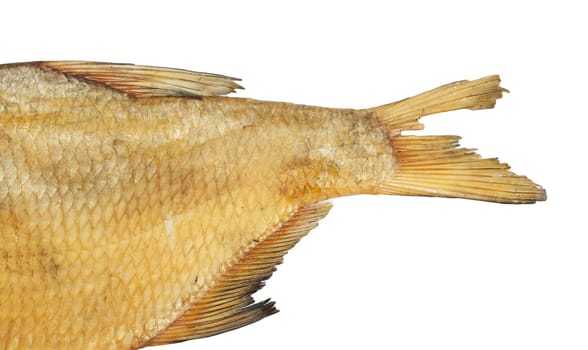 tail smoked bream on a white background