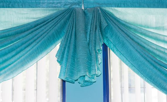 blue curtains