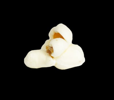 popcorn isolated on black. 