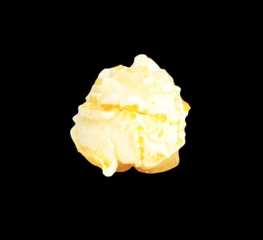 popcorn isolated on black. 