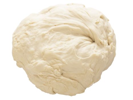 close up of flour dough isolated on white