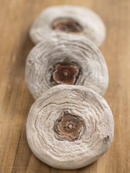 close up of dried persimmons on table