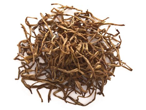 close up of a heap of dried daylily