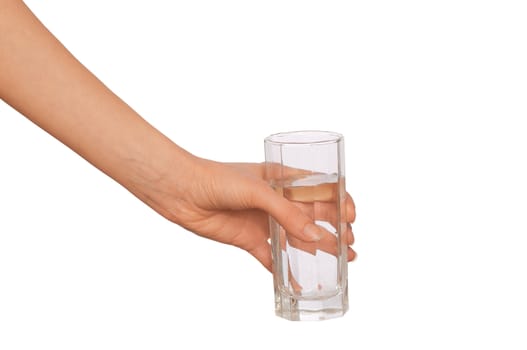 woman giving a glass with water to patient