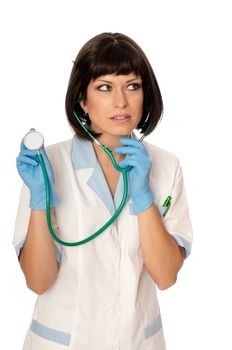 The doctor holding stethoscope in the hand