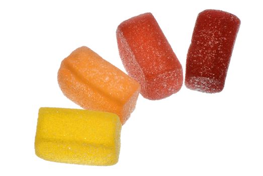 four colored jelly assorted sweets as a candies for children