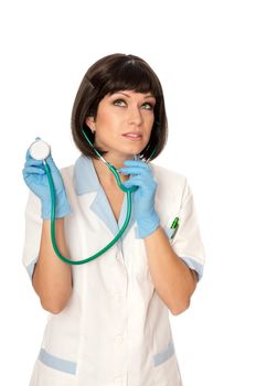 The doctor holding stethoscope in the hand