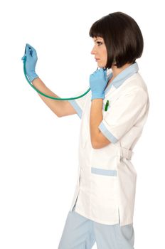 The doctor holding stethoscope in the hand