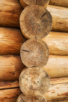 Natural background pattern of a log wall