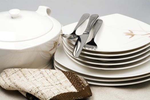 Pure ware and napkins in home cuisine
