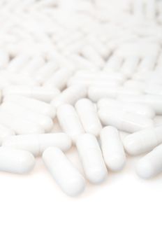 Medical White Capsule On White Background