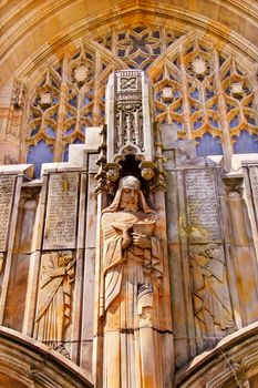 Yale University Sterling Memorial Library Statue Ancient Languages Writings New Haven Connecticut Fifth largest library in the United States