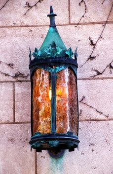 Yale University Doorway, Old Metal Lamp, New Haven Connecticut