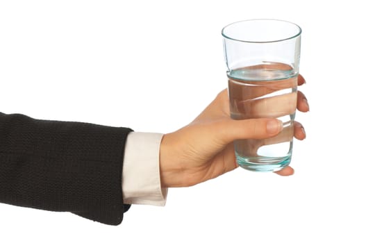 woman giving a glass with water to patient