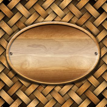 Wooden crisscross diagonal template with oval wooden frame



