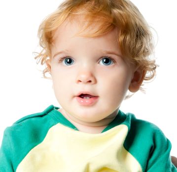 Boy on a white background