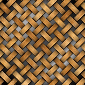 Wooden crisscross diagonal template on metal background


