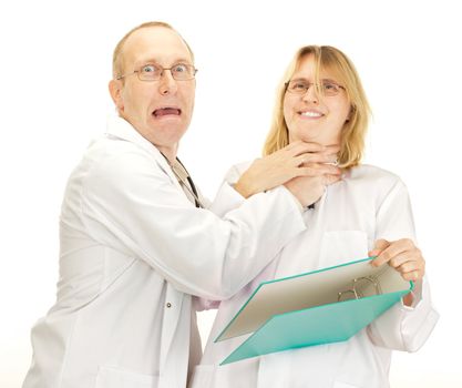 Two doctors arguing