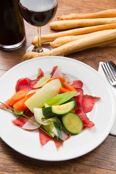 bresaola with  vegetables
