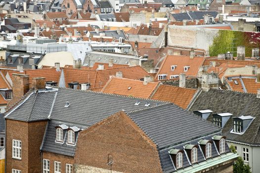 The view of old town of Copenhagen, Denmark.