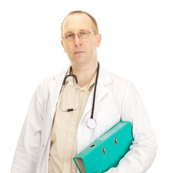 Medical doctor with documents about a patient