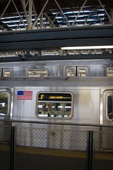 Line F of the New York subway at their last stop