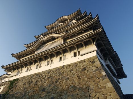 Main tower of the Himeji castle in late afternoon