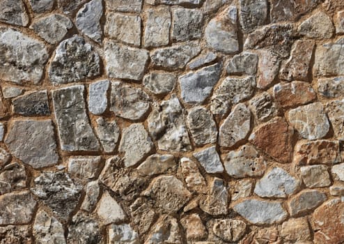 Sepia color stone wall structure background pattern