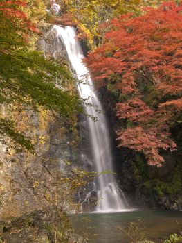 Autumn at Minoh waterfall in Osaka, Japan