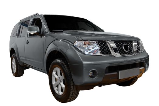 Front of 4x4 suv isolated