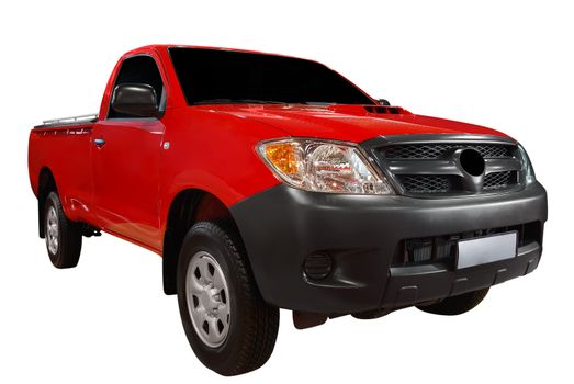 Front of pickup truck isolated