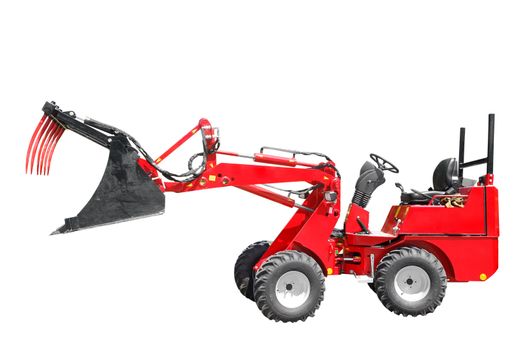 Agriculture loader tractor isolated on white