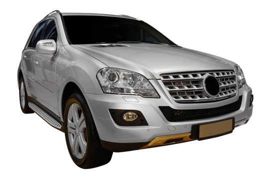 Front of luxury 4x4 suv isolated