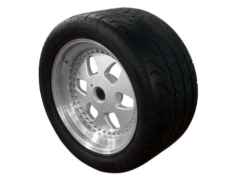 Car tire isolated on white background