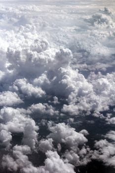 clouds on the sky from a plane above