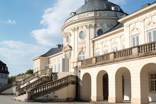 The rococo style Palace of the Solitude in Stuttgart, Germany was built as summer residence between 1764 and 1769 under Duke Karl Eugen of Württemberg.
