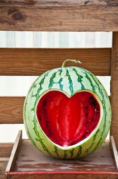 heart on watermelon