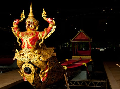 ancient art on boat thailand