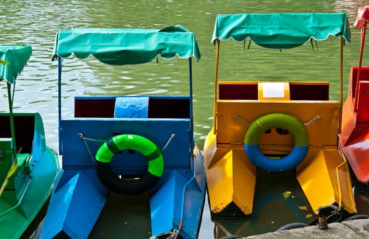 pedal boats in lake