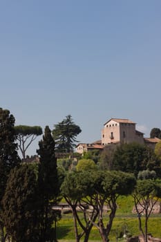 An old building on the hill in Rome
