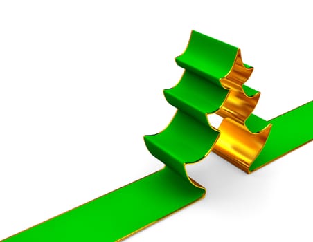 A Christmas tree is a evergreen decorated fir, as traditional symbol of celebration of Christmas