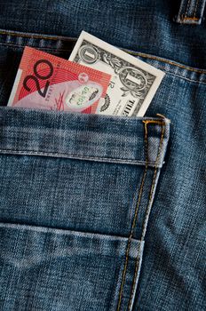 money in jeans pocket