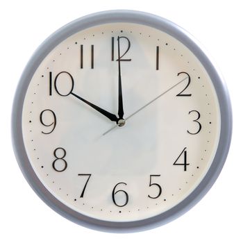 isolated white clock at 10pm or 10am
