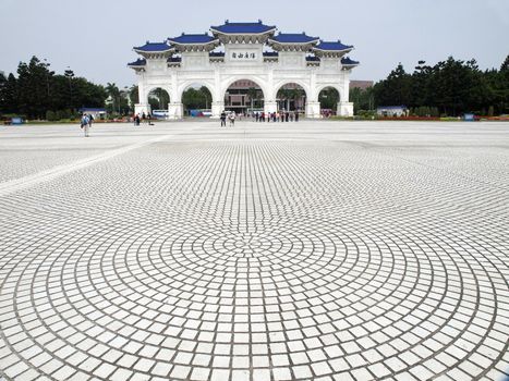 Behind the entrance gate of CKS memorial hall in Taipei, Taiwan.